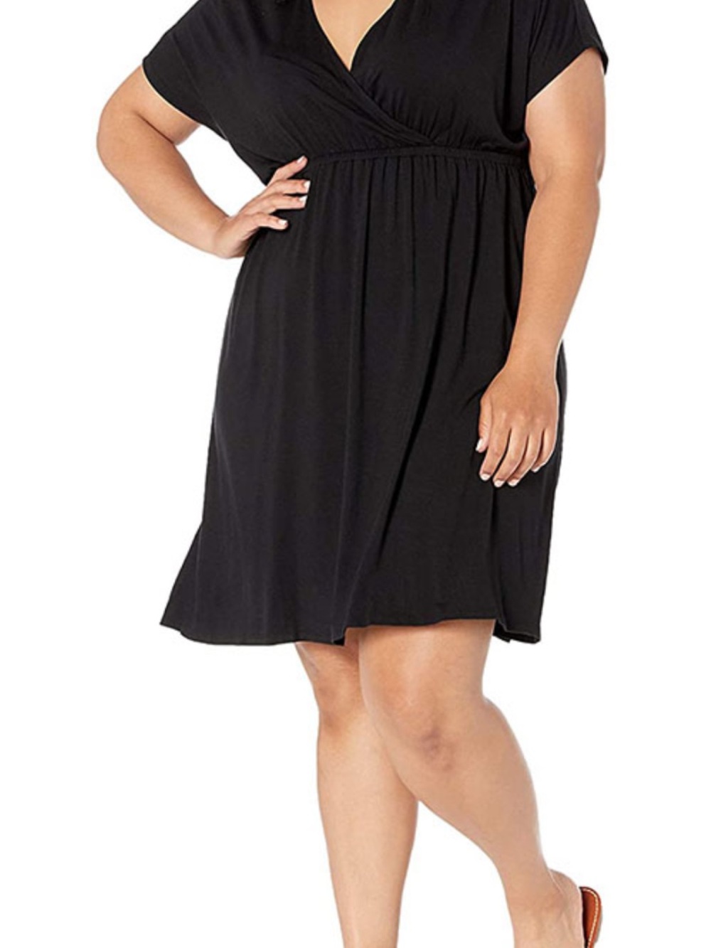 Plus Size Simier Fariry Black Faux Wrap Dress XXL
